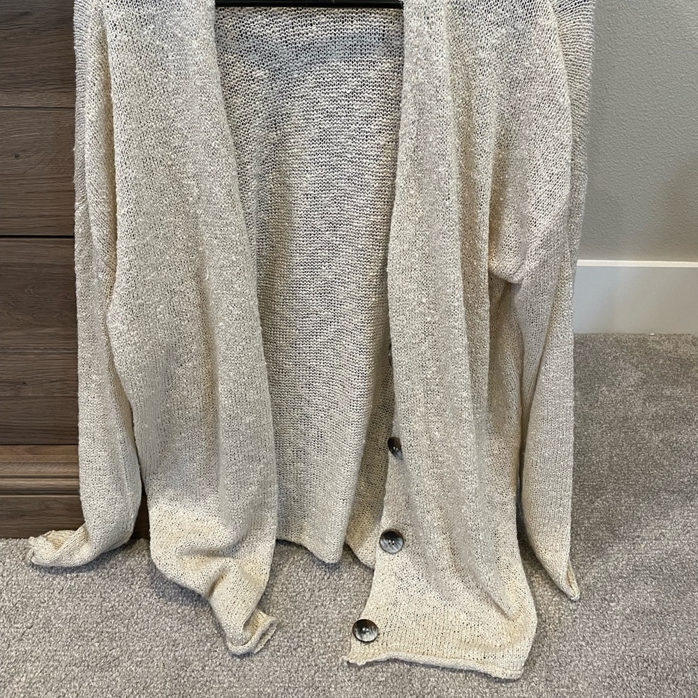 Oversized knit off-white Zara Cardigan